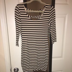 Stripe off white body on dress